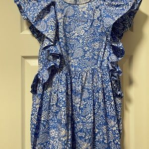 Zara Floral Flutter Sleeve Dress Size Small